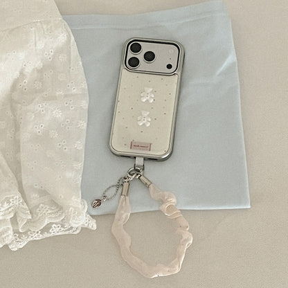 【Set】Sugar Confetti Button (Mirror Bumper Case)+ Pure Silk手機繩
