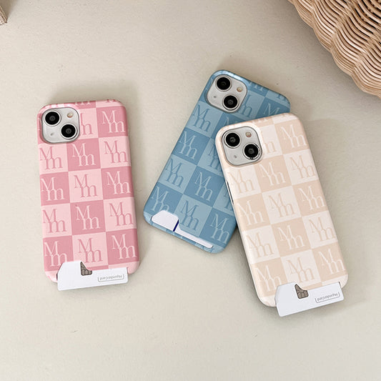 [mm] Checkerboard Phone Case (Hard/Card Storage) (3色)