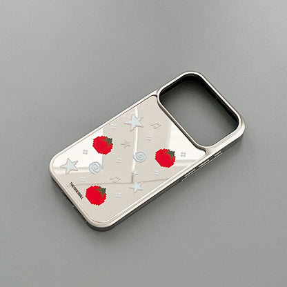 Tomato Pixel Phone Case (Mirror silver bumper case)