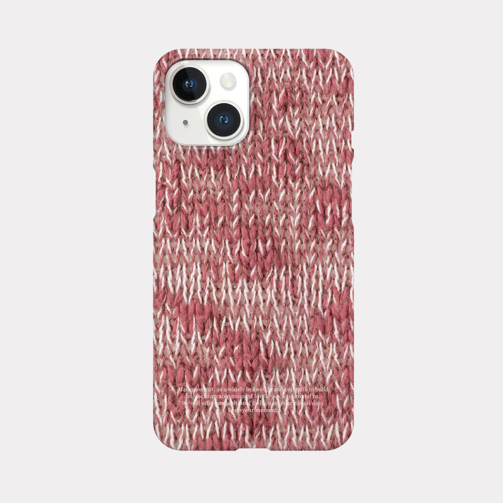 Hairy Pink Knit Phone Case (Hard/Card Storage)