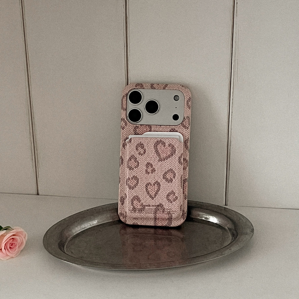 Lovely Leopard Fabric Phone Case (Hard/Card Storage/Magsafe)