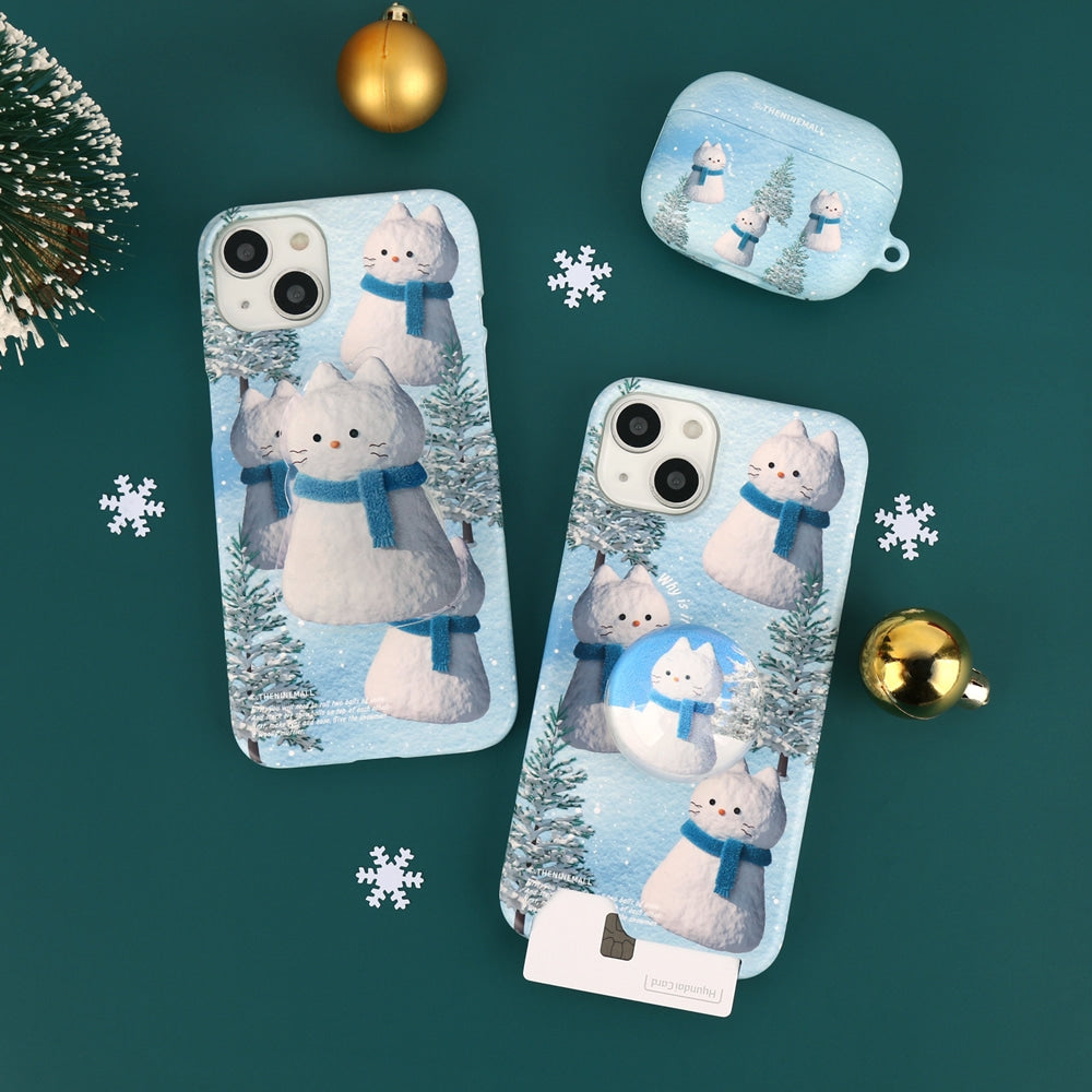 Pattern Hey Cat Snowman Phone Case (Hard/Card Storage)