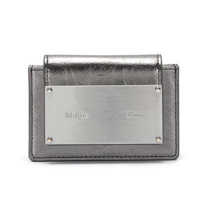 [EXCLUSIVE] MATIN KIMGLOSSY ACCORDION WALLET IN DARK GREY