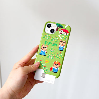 Pixel Farmer Gummy Phone Case (Hard/Card Storage) (2色)