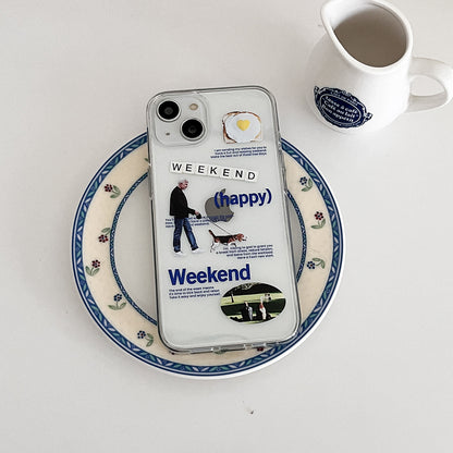 Happy Weekends Phone Case (Clear/Tank Clear/Clear card storage)