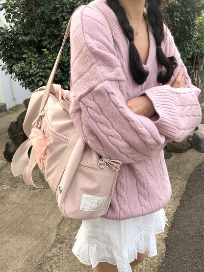 Ovuni Daily ribbon gym bag_nude pink