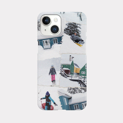 Collage White Snow Phone Case (Hard/Card Storage)