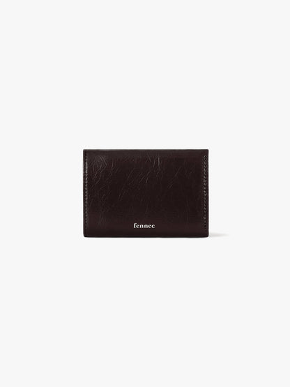 Fennec Crinkle Triangle Triple Wallet - Espresso