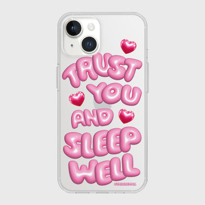 Sleep Well Lettering Phone Case (Clear/Tank Clear/Clear Card Storage)