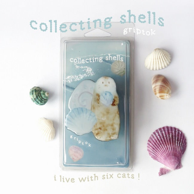 I live with six cats Collecting Shells Grip Tok