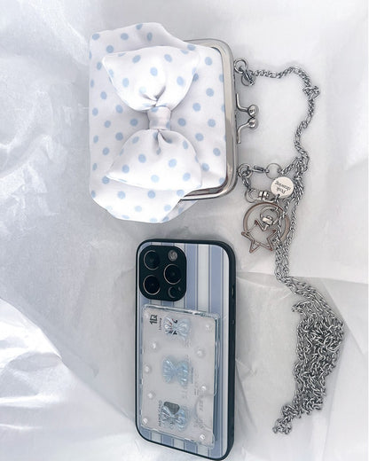 Peakdrawing [Baby blue.ver] Polkadot frame mini bag