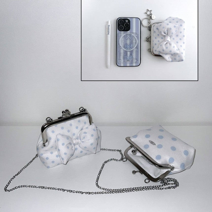 Peakdrawing [Baby blue.ver] Polkadot frame mini bag
