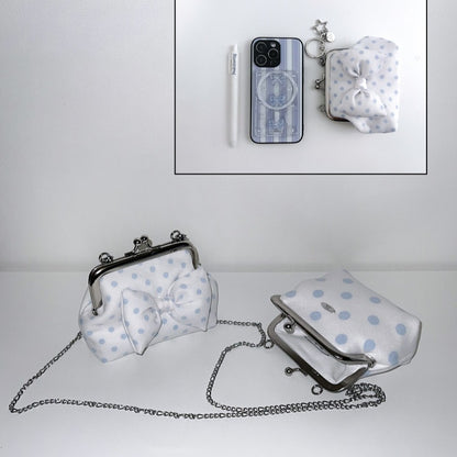 Peakdrawing [Baby blue.ver] Polkadot frame mini bag