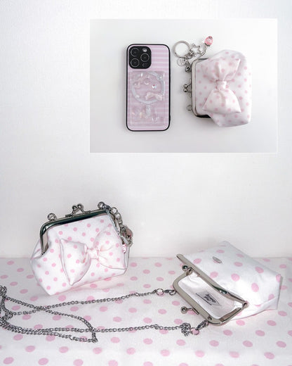 Peakdrawing [Baby pink.ver] Polkadot frame mini bag