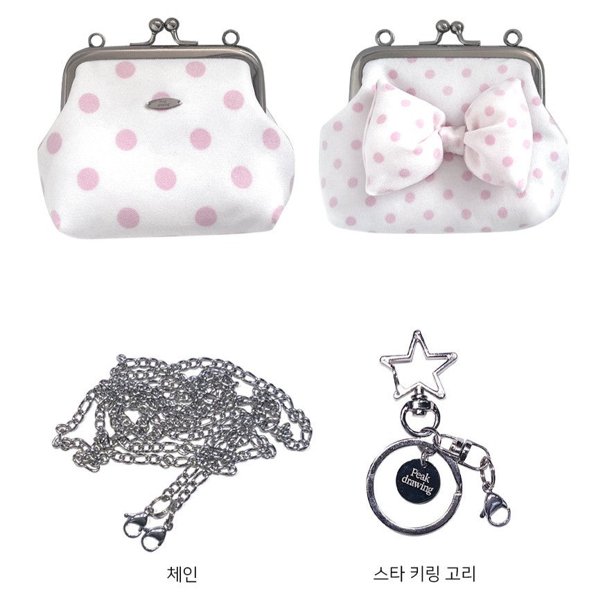 Peakdrawing [Baby pink.ver] Polkadot frame mini bag