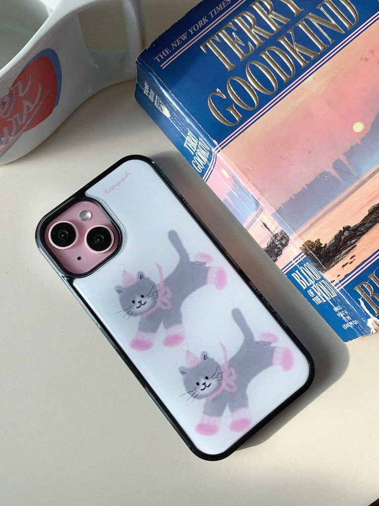 Eppah Winter Knit Cat (Pink/Blue) Case (Epoxy bumper/Glass/Magsafe)