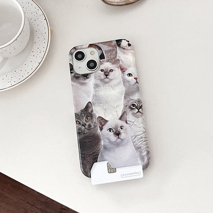 Meow Cat Friends Phone Case (Hard/Card Storage)