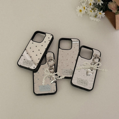 【Set】Small Ribbon Pattern (Mirror Bumper Case)+Tag Holder+Keyring