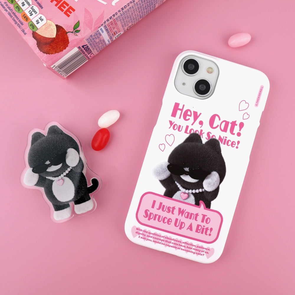 Heart Pendant Hey Cat Phone Case (Hard 普通硬殼)