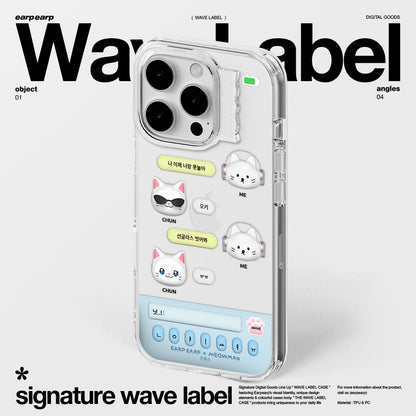 [EARP EARP X MEOWMAN] MEOW TALK-CLEAR (Wave Label Clear Case)