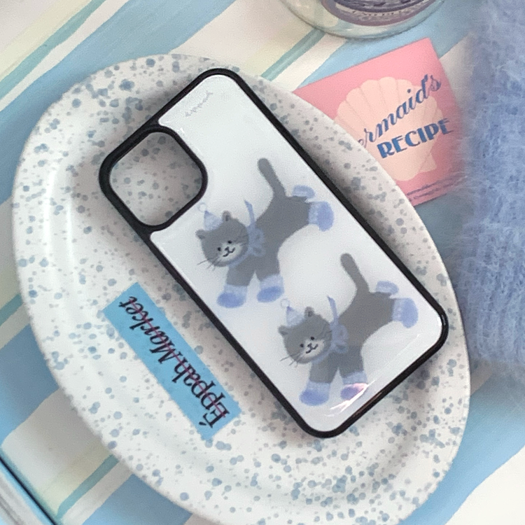 Eppah Winter Knit Cat (Pink/Blue) Case (Epoxy bumper/Glass/Magsafe)