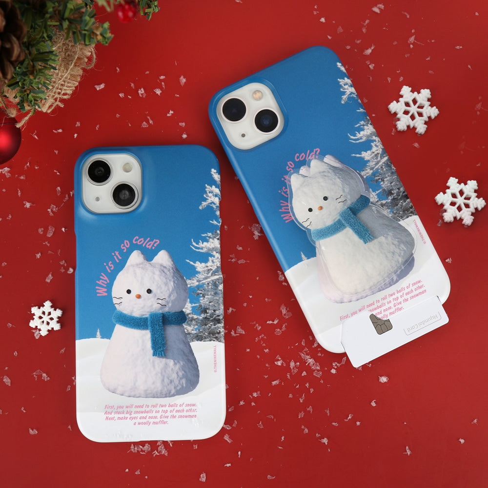 Hey Cat Snowman Phone Case (Hard/Card Storage)