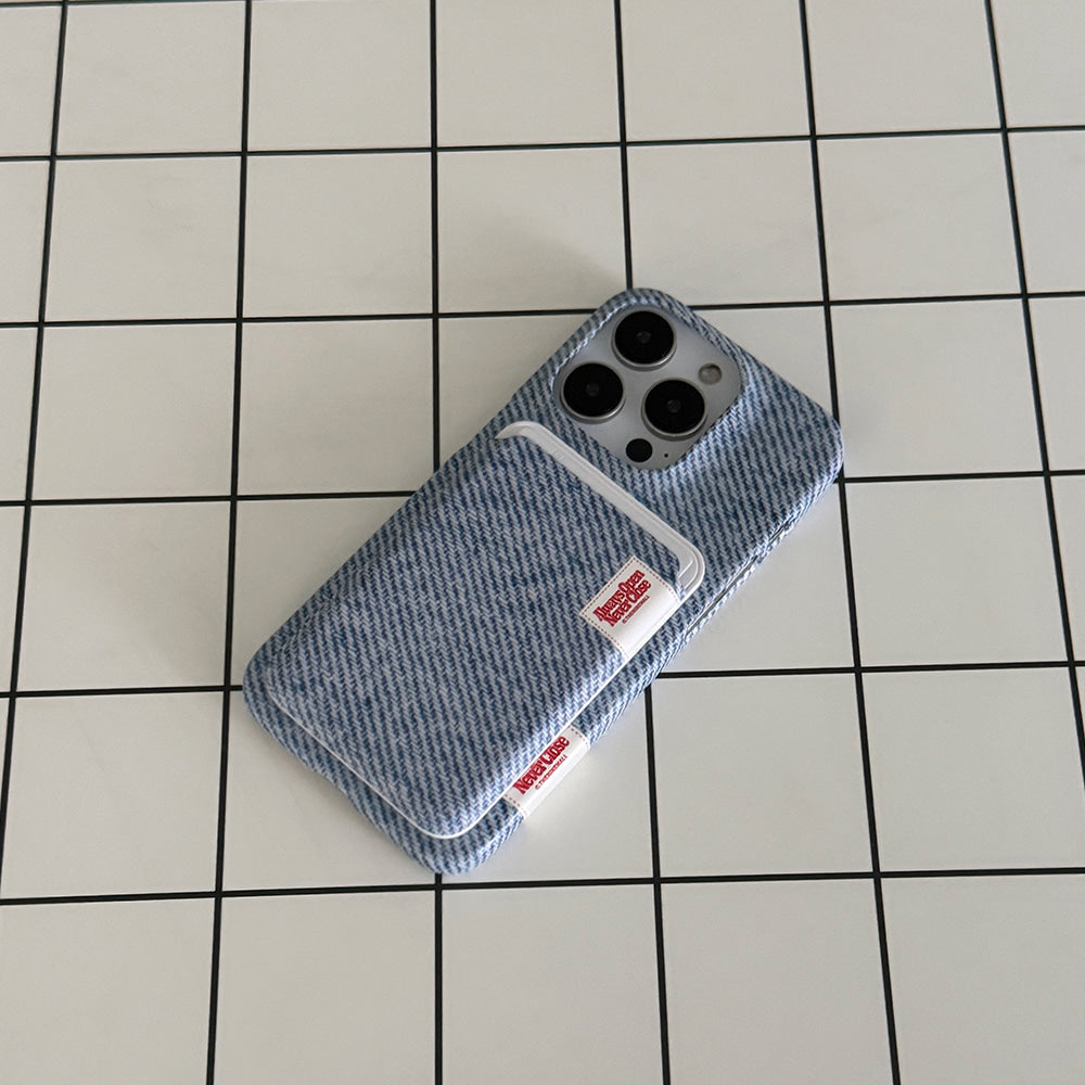 【Set】Denim Color Label (Magsafe Hard) + Card Slot
