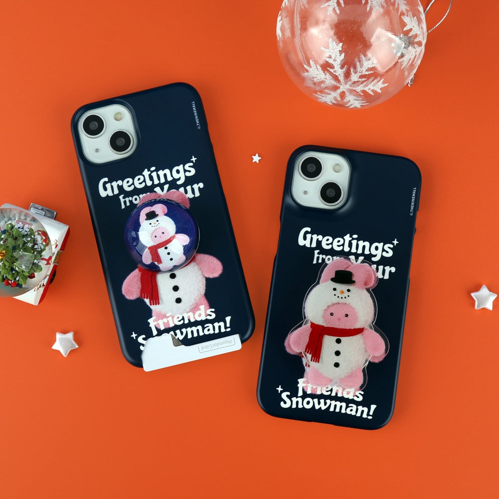 Greetings Windy Snowman Phone Case (Hard/Card Storage)