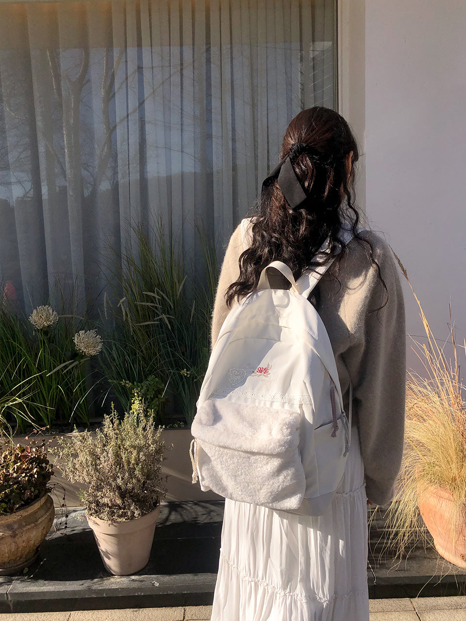 Ovuni Vintage Bon Voyage Backpack - Snow white