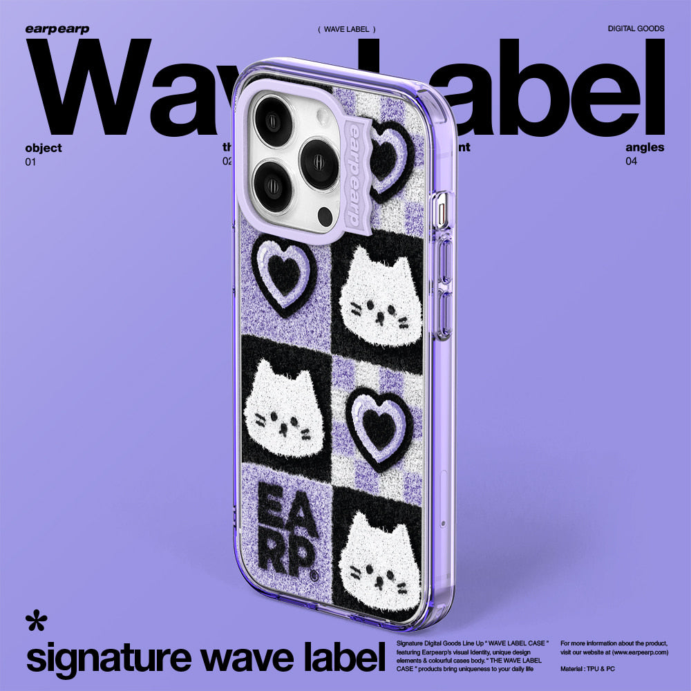 CHECKER BOARD HEART CHICHI-PURPLE (Wave Label Clear Case)