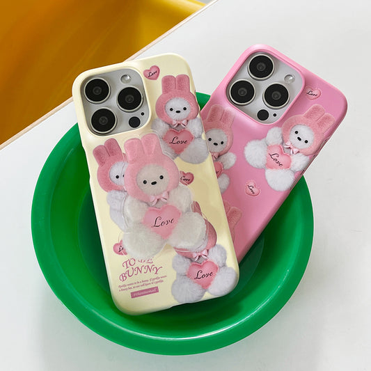 Pattern Bunny Puppy Phone Case (Hard/Card Storage) (2色)