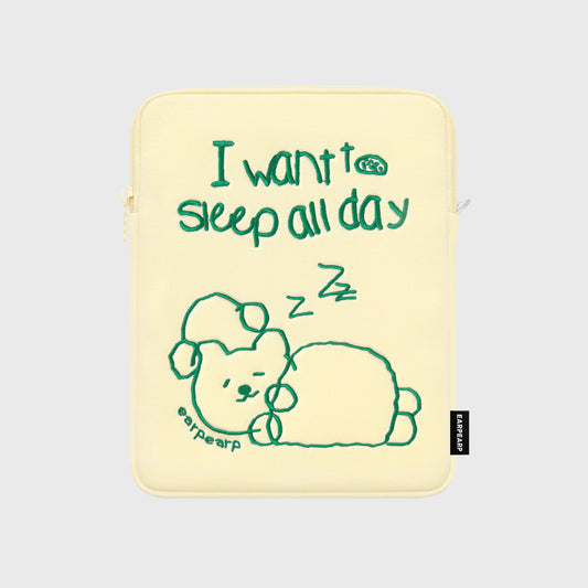 I WANT TO SLEEP ALL DAY-IVORY IPAD POUCH