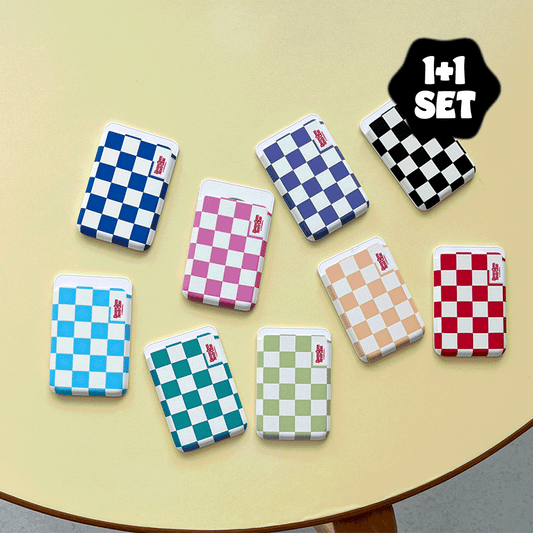 【1+1 Sale ~30/5】Basic Checkerboard Label (Magsafe Case) + Card Wallet