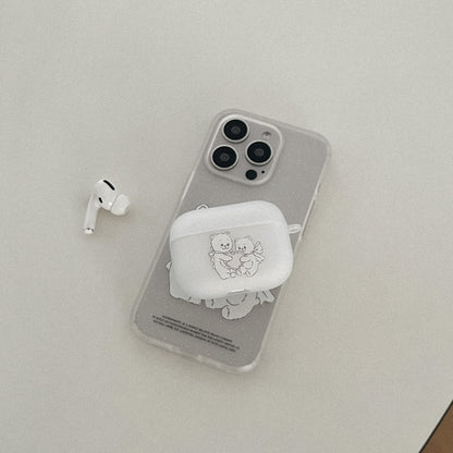 Mademoment Vintage Heart Bear Airpods Case (半透明殼)