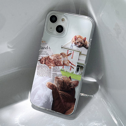 Lazy Cat Phone Case (Clear/Tank 透明/透明Tank款) (2色)