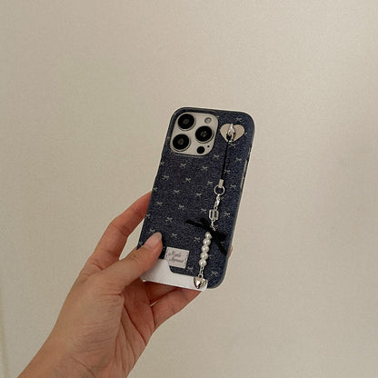 【Set】Denim Bloom (硬殼插卡款)+Tag holder+Keyring