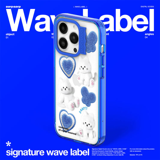 FLUFFY HEART CHICHI-BLUE (Wave Label Clear Case)