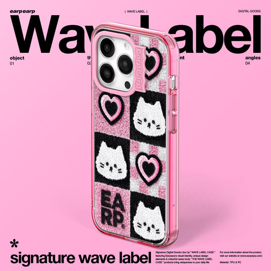 CHECKER BOARD HEART CHICHI-PINK (Wave Label Clear Case)