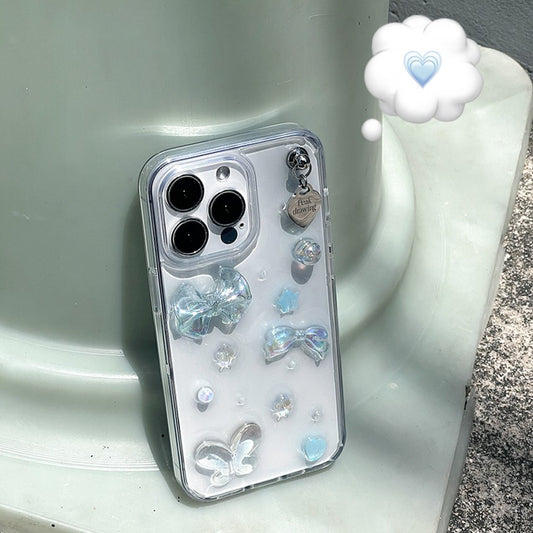 Peakdrawing Clear soda pieces heart resin case