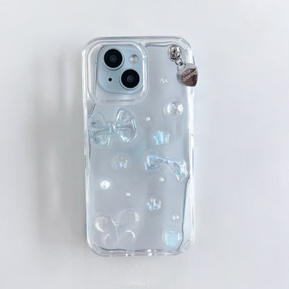 Peakdrawing Clear soda pieces heart resin case