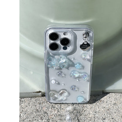 Peakdrawing Clear soda pieces heart resin case