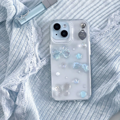 Peakdrawing Clear soda pieces heart resin case