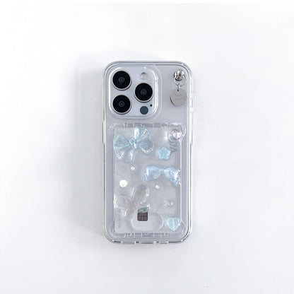 Peakdrawing Clear soda pieces card slot jelly hard case set