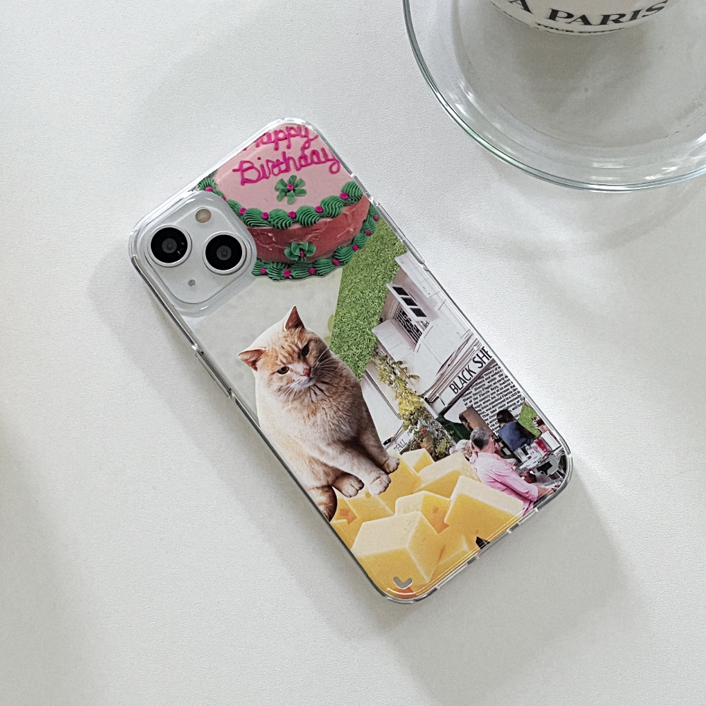 Lazy Cat Phone Case (Clear/Tank 透明/透明Tank款) (2色)