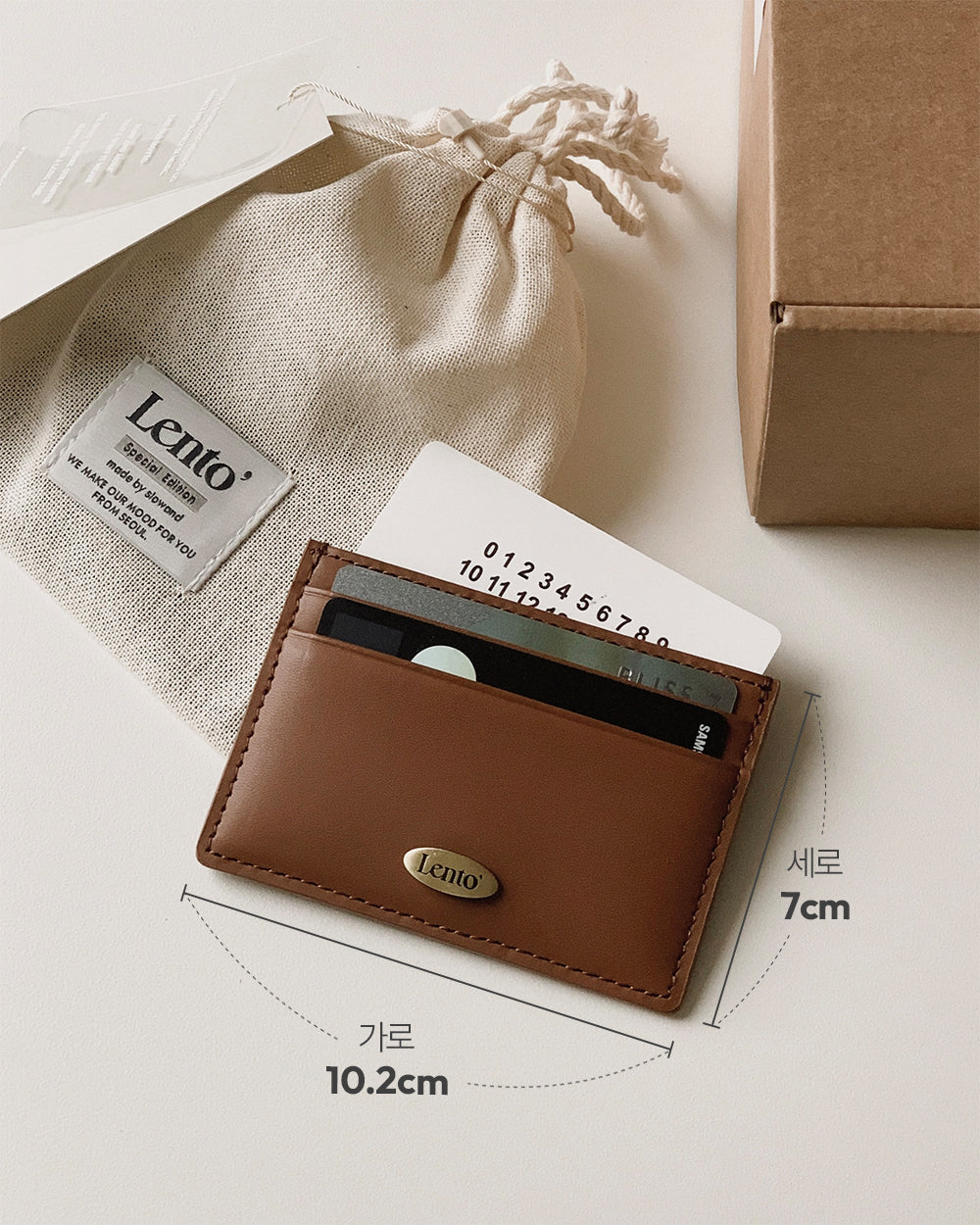 Slowand #LENTO. minimal card wallet (牛皮) - 5 color