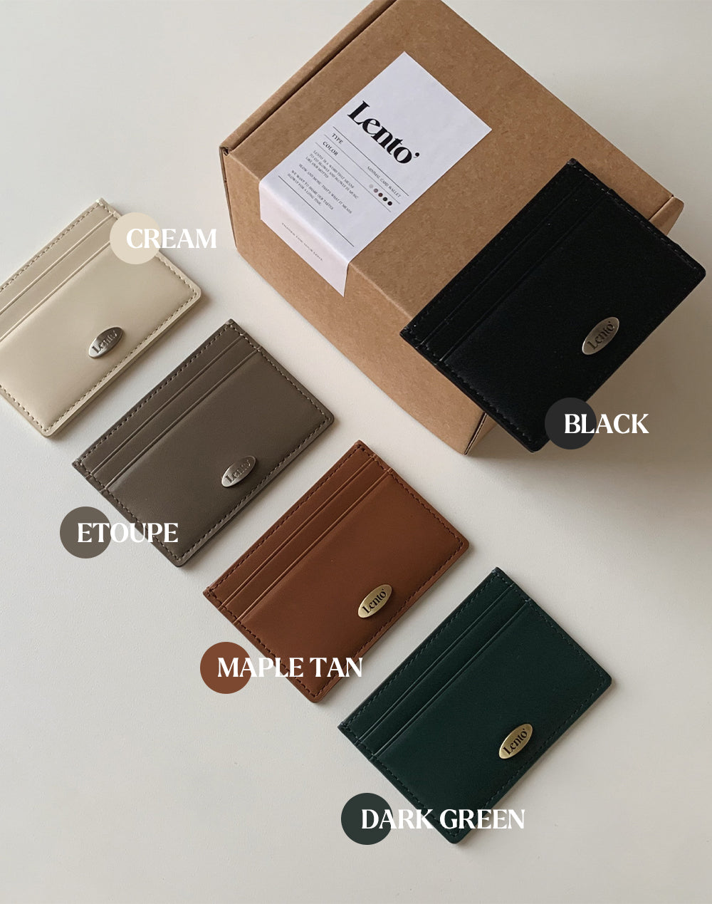 Slowand #LENTO. minimal card wallet (牛皮) - 5 color