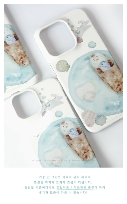 I live with six cats Collecting Shells Phone Case (Glossy Hard 光面硬殼)