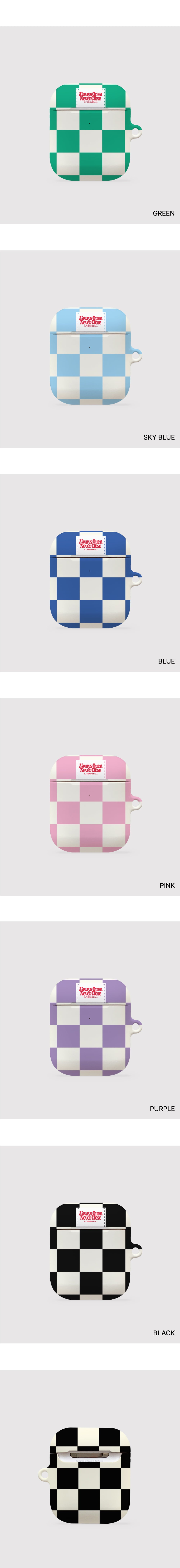 Basic Checkerboard Label Airpods Case (Hard 硬殼) (9色)