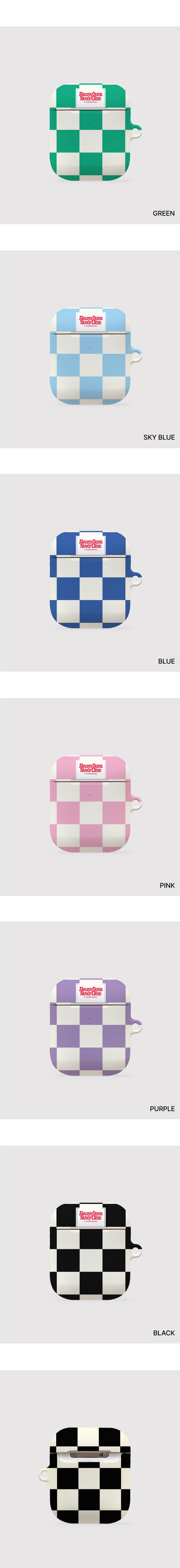 Basic Checkerboard Label Airpods Case (Hard 硬殼) (9色)