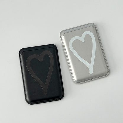 【85折加購✨】Cuter Heart Drawing Magsafe Card Wallet